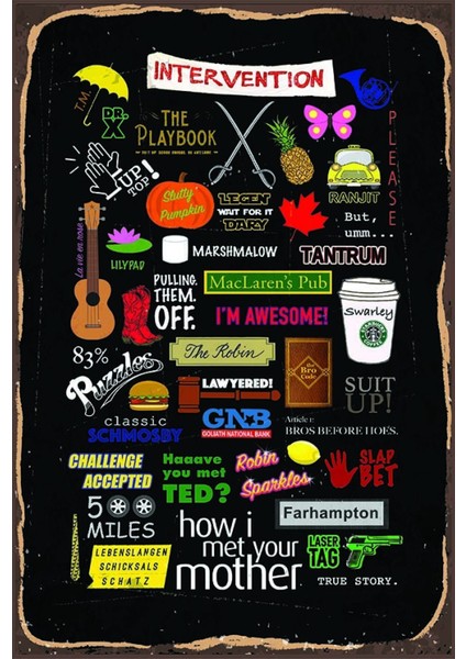 How I Met Your Mother Ahşap Vintage Rustik Poster
