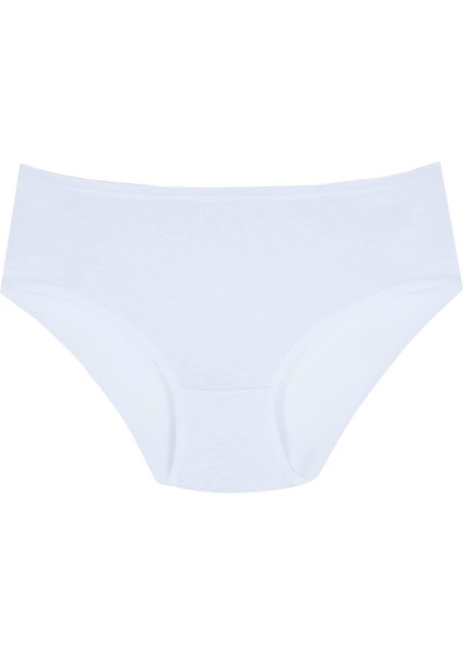 1207 Kadın Beyaz Siyah Ten 5'li Günlük Kalın Kenarlı Slip Külot V13 indirimleri