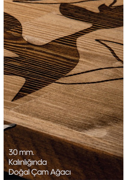 Doreart Bird Ahşap & Metal Duvar Tablosu, Ev Ofis Duvar Panosu
