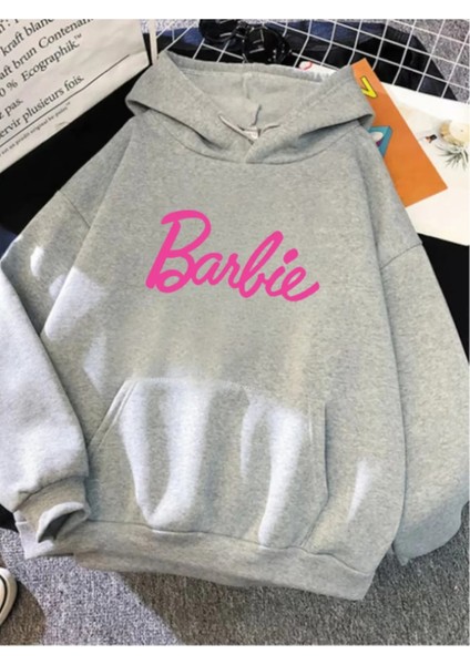 Barbie Baskılı Kapüşonlu Sweatshirt