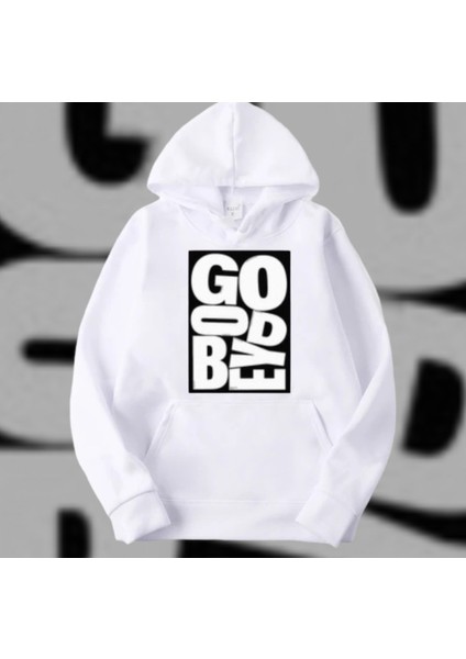 Lobabo Giyim Unisex Good Bye Basklı Kapşonlu Sweatshirt