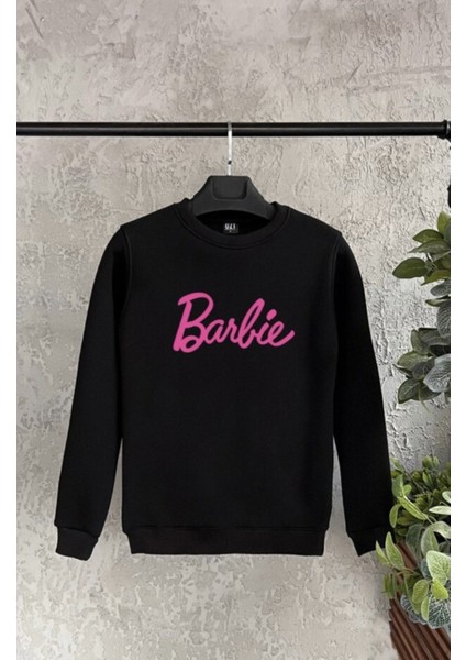 Lobabo Giyim Basic Barbie Baskılı Yazılı Oversize Geniş Sweatshirt