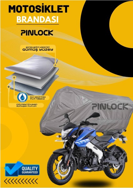 Bajaj Ns 200 Su Geçirmez Dayanıklı Motosiklet Brandası Miflonlu Kalın Premium Kumaş Clipsli