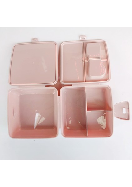 Beslenme Kabı Beslenme Kutusu 4 Bölmeli 14 x 14 x 10 cm modelleri