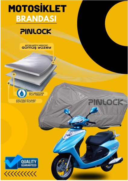 Kuba Space Su Geçirmez Dayanıklı Motosiklet Brandası Miflonlu Kalın Premium Kumaş Clipsli