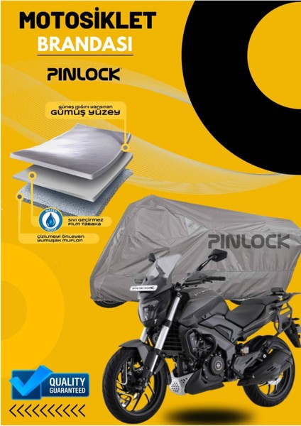 Bajaj Dominar Su Geçirmez Dayanıklı Motosiklet Brandası Miflonlu Kalın Premium Kumaş Clipsli