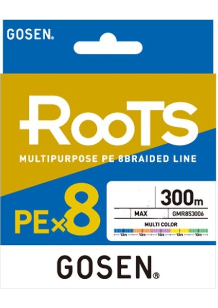 X8 Roots Pe 8 Örgü Spin Ip Misina 300MT Multi Color