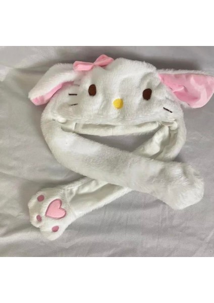 Hello Kitty Tasarımlı Işıklı Oynar Kulaklı Şapka