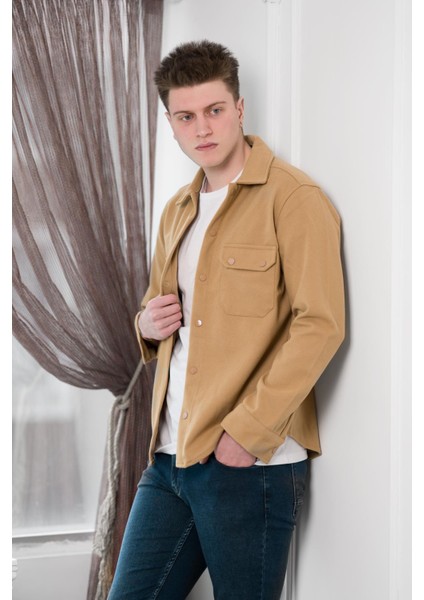 Fbı Slimfit Çift Kapak Cepli Çıtçıt Kapamalı Erkek Kaşe Gömlek fiyatları