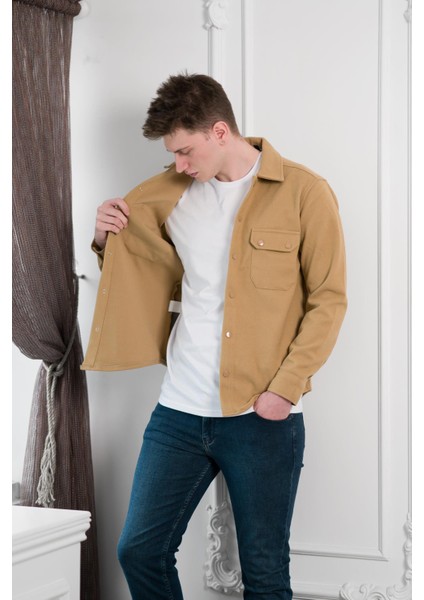 Fbı Slimfit Çift Kapak Cepli Çıtçıt Kapamalı Erkek Kaşe Gömlek modelleri