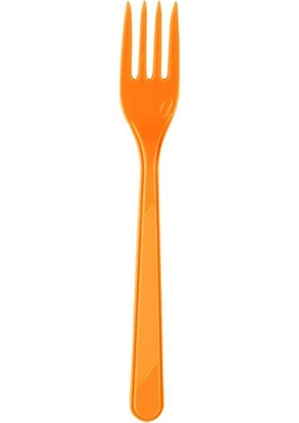 Roll-Up Turuncu Plastik Çatal 18 Cm-25 Adet