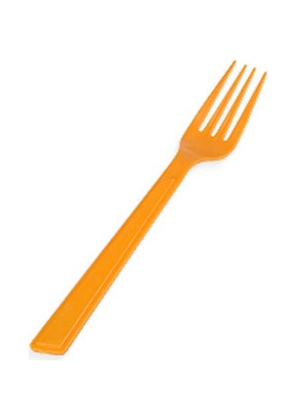 Roll-Up Turuncu Plastik Çatal 18 Cm-25 Adet
