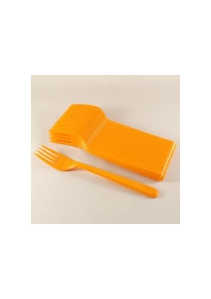 Roll-Up Turuncu Plastik Çatal 18 Cm-25 Adet