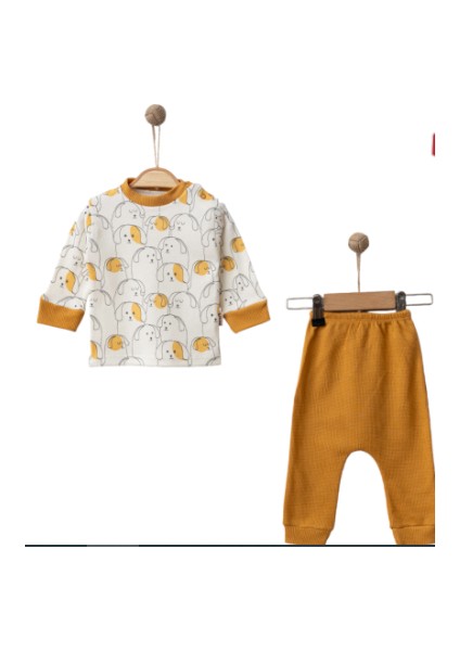 Puro Cotone Bebek Ikili Takım Sarı