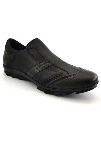 3530 Hakiki Deri Günlük Erkek Ayakkabı-Siyah