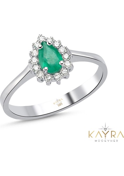 Zümrüt ve Pırlanta Taşlı Yüzük PÇY16 fiyatları