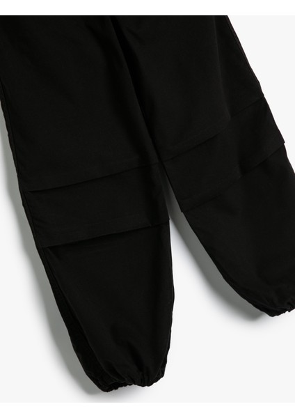 Paraşüt Kot Pantolon Pamuklu Beli Lastikli Cepli - Parachute Jean