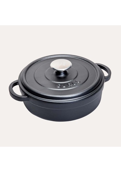 Demirdöküm 24 cm Kısa Tencere Siyah