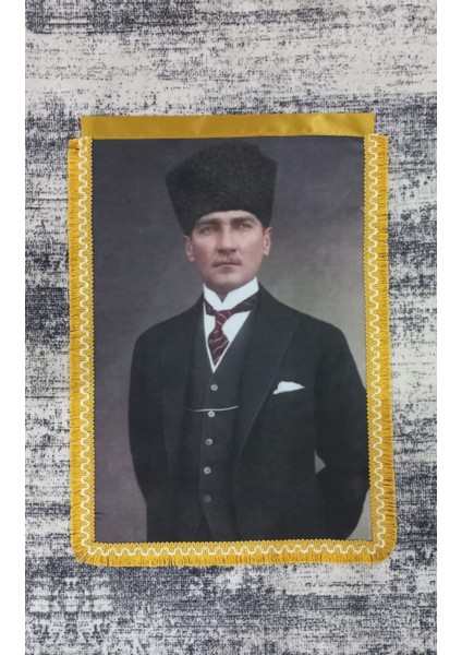 Atatürk Baskılı Portre Bayrak