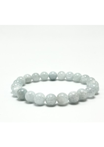 Akuamarin 8mm Elastik Misinalı Doğal Taş Bileklik