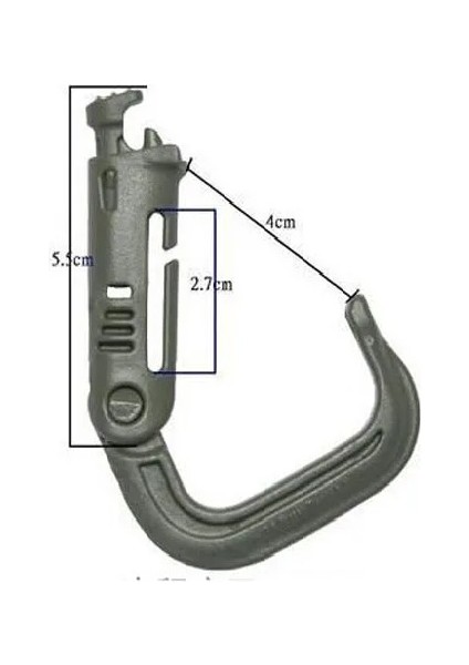 Outdoor Kamp Çok Amaçlı Molle Sistemli Karabiner Kilit Kanca Haki Renk fırsatları