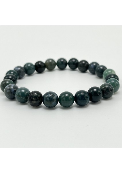 Yosunlu Akik 8mm Elastik Misinalı Doğal Taş Bileklik