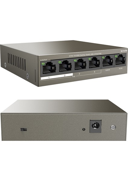 Tenda TEF1106P 2 x Uplink + 4 Port Poe Ethernet Switch 63 Watt