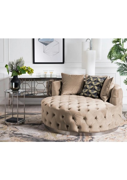 Mode Asel Kapitoneli Gürgen Ağaç Iskeletli Krem Kadife Berjer (Dairenize Teslim) modelleri