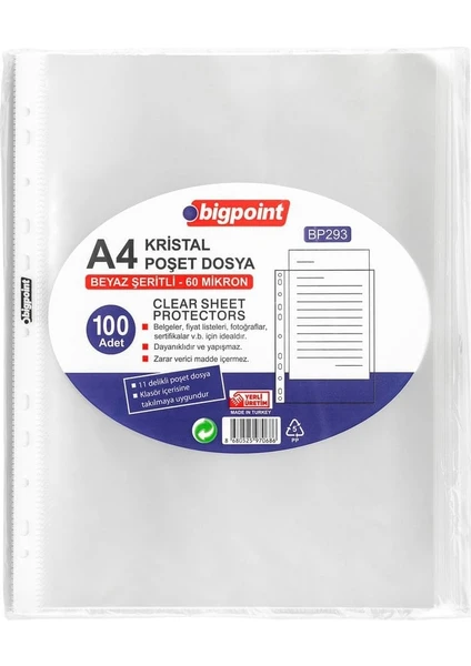 Poşet Dosya Kristal 60 Mikron 100'lü Paket