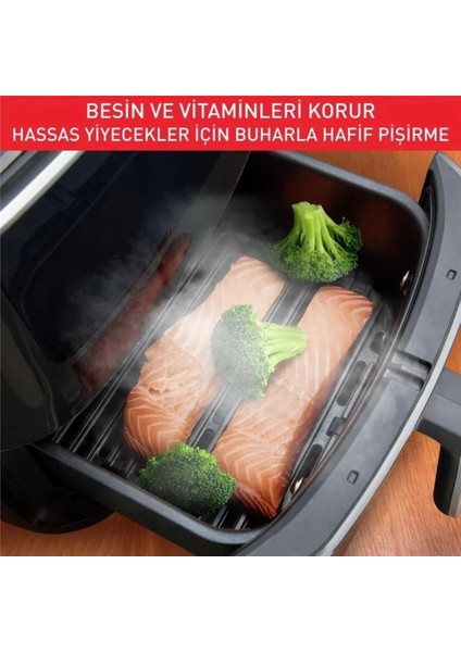 6,5 Litre 3'ü 1 Arada + Fırına Kıyasla 2 Kat Daha Hızlı 7 Otomatik Programlı Premium Buharlı Fritöz,lambader hediye