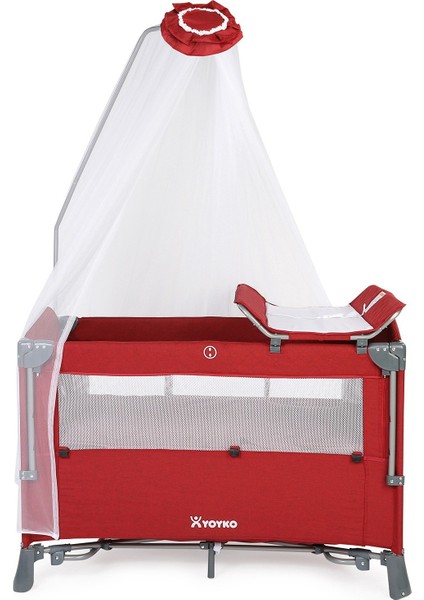Yoyko Exclusive Comfort 8 In 1 Anne Yanı Park Yatak Oyun Parkı 70X110 - Bordo