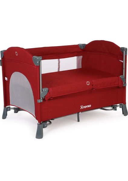 Yoyko Exclusive Comfort 8 In 1 Anne Yanı Park Yatak Oyun Parkı 70X110 - Bordo modelleri