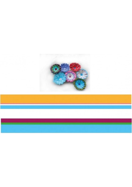 Koyu Sarı Mavi Mürdüm Mavi Renk Geçişli Çizgili Quilling Kağıdı