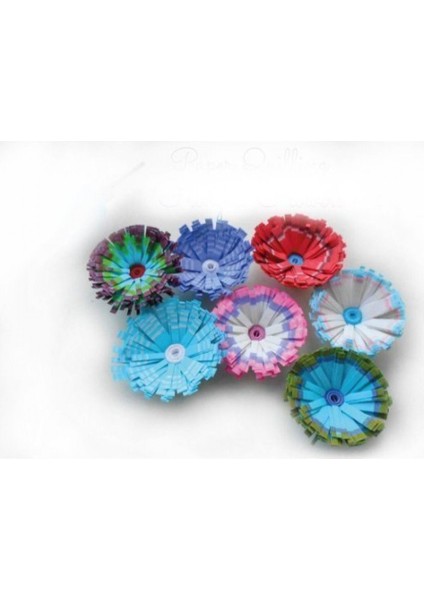 Koyu Sarı Mavi Mürdüm Mavi Renk Geçişli Çizgili Quilling Kağıdı