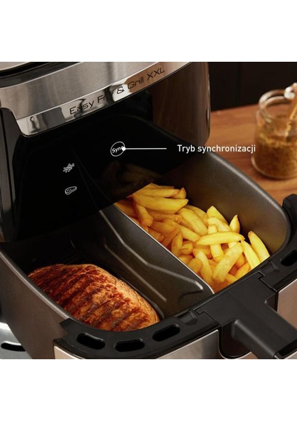 Easy Fry & Grill & Xxl 6.5 Lt Geniş Hacimli Yağsız Premium Fritöz Airfryer Gri, Onerous lambader hediye