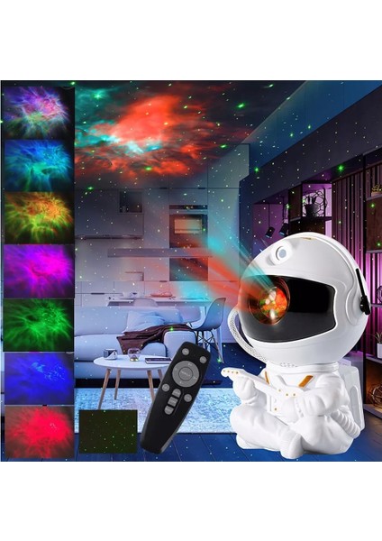 Astronot Gece Lambası Samanyolu Uzay Yıldızlı Projeksiyon Gece Lambası Bnm-Uzay-Küçük Oturan