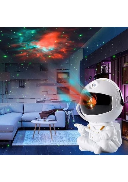 Astronot Gece Lambası Samanyolu Uzay Yıldızlı Projeksiyon Gece Lambası Bnm-Uzay-Küçük Oturan
