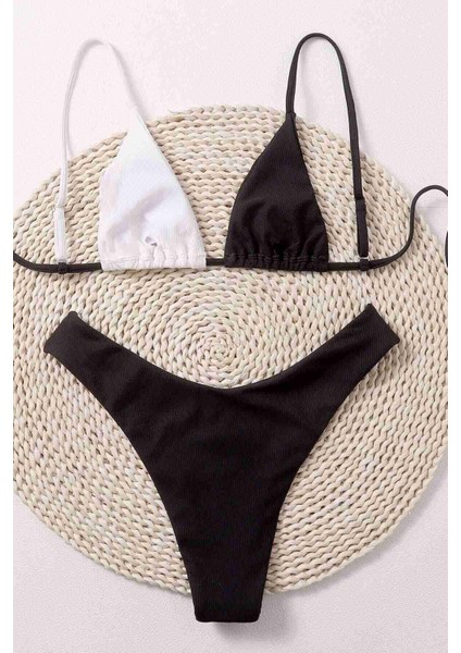 Siyah Beyaz Bikini Takımı