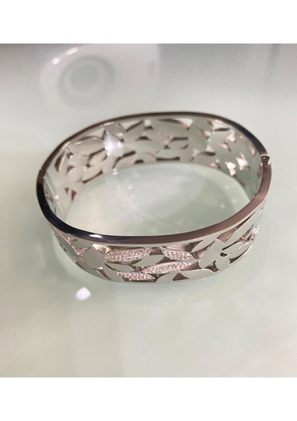 Zirkon Taşlı Geniş Çelik Bileklik Bilezik Künye fiyatları