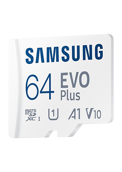 XML Evreni Samsung Evo Plus 64GB Hafıza Kartı 130 Mb/s Micro Sdhc Sd Adaptör MB-MC64KA/TR