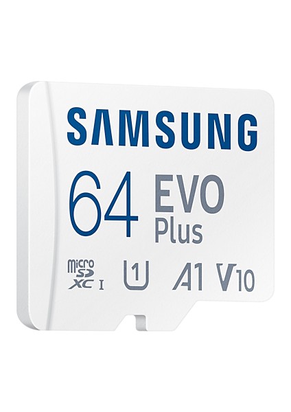 XML Evreni Samsung Evo Plus 64GB Hafıza Kartı 130 Mb/s Micro Sdhc Sd Adaptör MB-MC64KA/TR