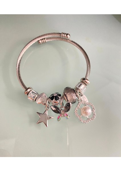 Charm Çelik Bileklik Yıldız Inci Figürlü Bilezik Künye modelleri