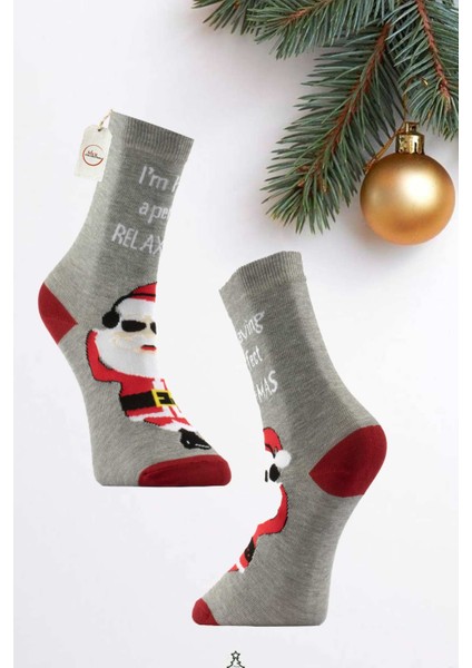 Unisex Yılbaşı Desenli Çorap