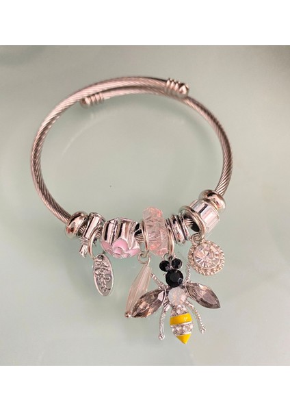 Charm Çelik Bileklik Arı Figürlü Bilezik Künye modelleri