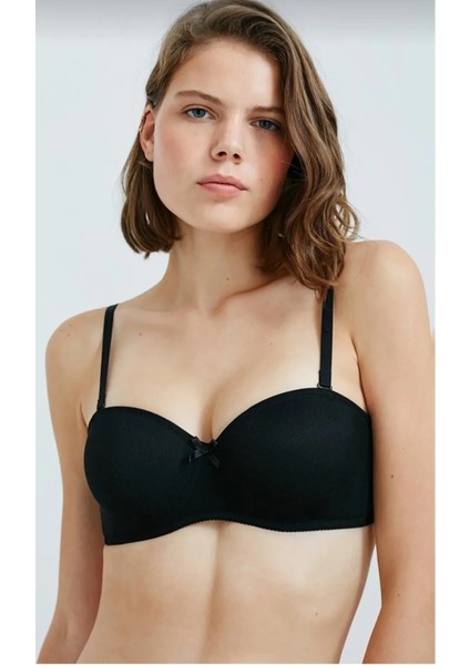 Siyah Toparlayıcı Lotus Dolgusuz Sütyen Poin Moda