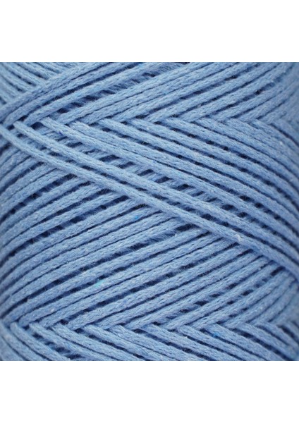 Premium Koton Pamuk Makrome Ipi Bebe Mavi 200 gr 150 Metre 2mm Cotton Zincir Makrome Çanta Ipi Supla Ipi modelleri