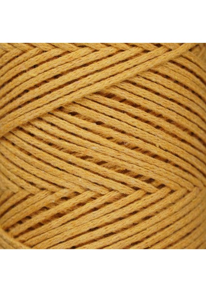 Premium Koton Pamuk Makrome Ipi Hardal 200 gr 150 Metre 2mm Cotton Zincir Makrome Çanta Ipi Supla Ipi modelleri