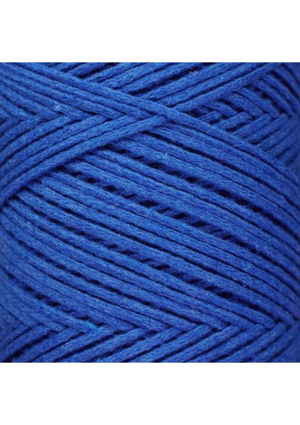 Premium Koton Pamuk Makrome Ipi Saks Mavi 200 gr 150 Metre 2mm Cotton Zincir Makrome Çanta Ipi Supla Ipi