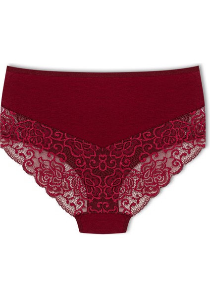 3'lü Pamuklu Ön Yan ve Arka Dantelli Büyük Beden Kadın Külot modelleri