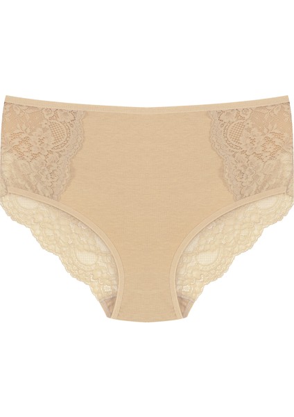 3'lü Pamuklu Ön Yan ve Arka Dantelli Büyük Beden Kadın Külot fırsatları